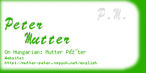 peter mutter business card